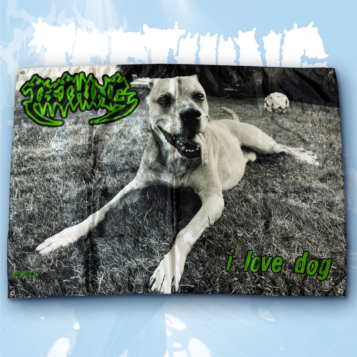 TEETHING - I Love Dog - Wall Flag / Textile Poster