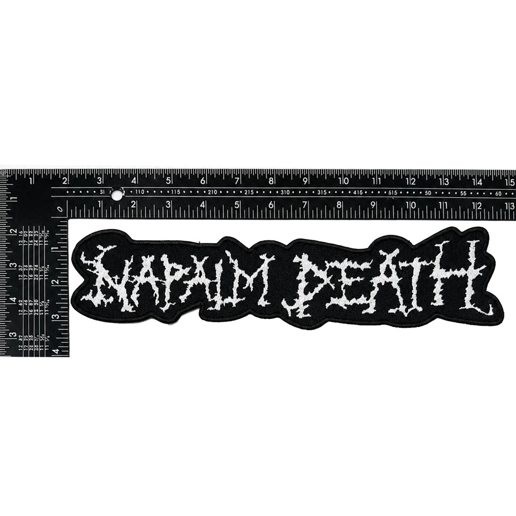 NAPALM DEATH - (White) Logo - Oversized Woven Patch