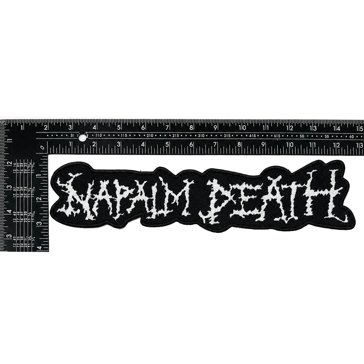 NAPALM DEATH - (White) Logo - Oversized Woven Patch