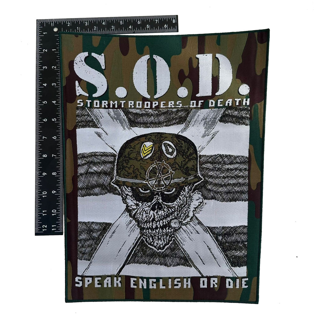 S.O.D.: Stormtroopers Of Death - Speak English Or Die - Woven Backpatch