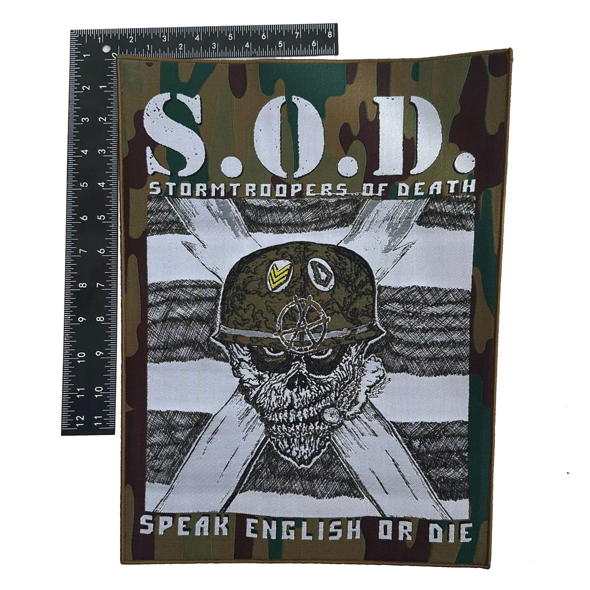 S.O.D.: Stormtroopers Of Death - Speak English Or Die - Woven Backpatch