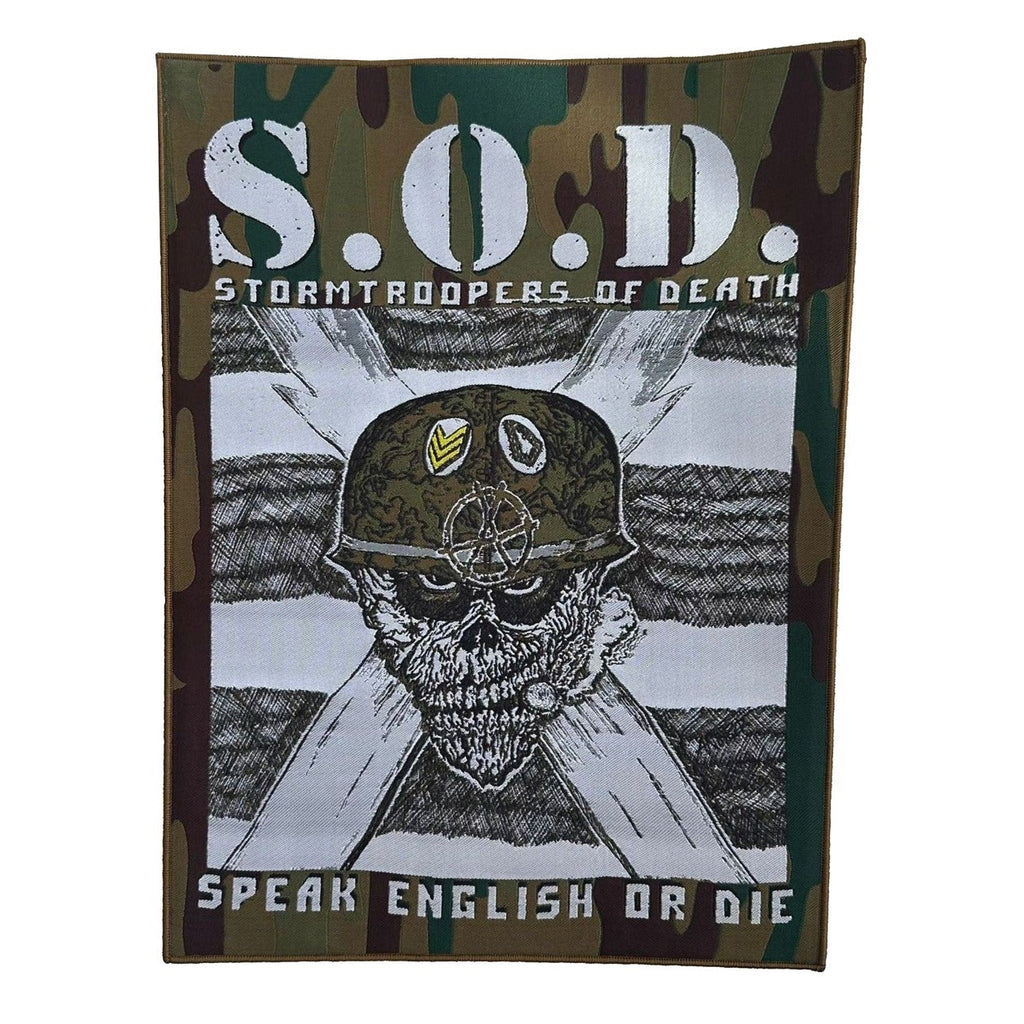 S.O.D.: Stormtroopers Of Death - Speak English Or Die - Woven Backpatch