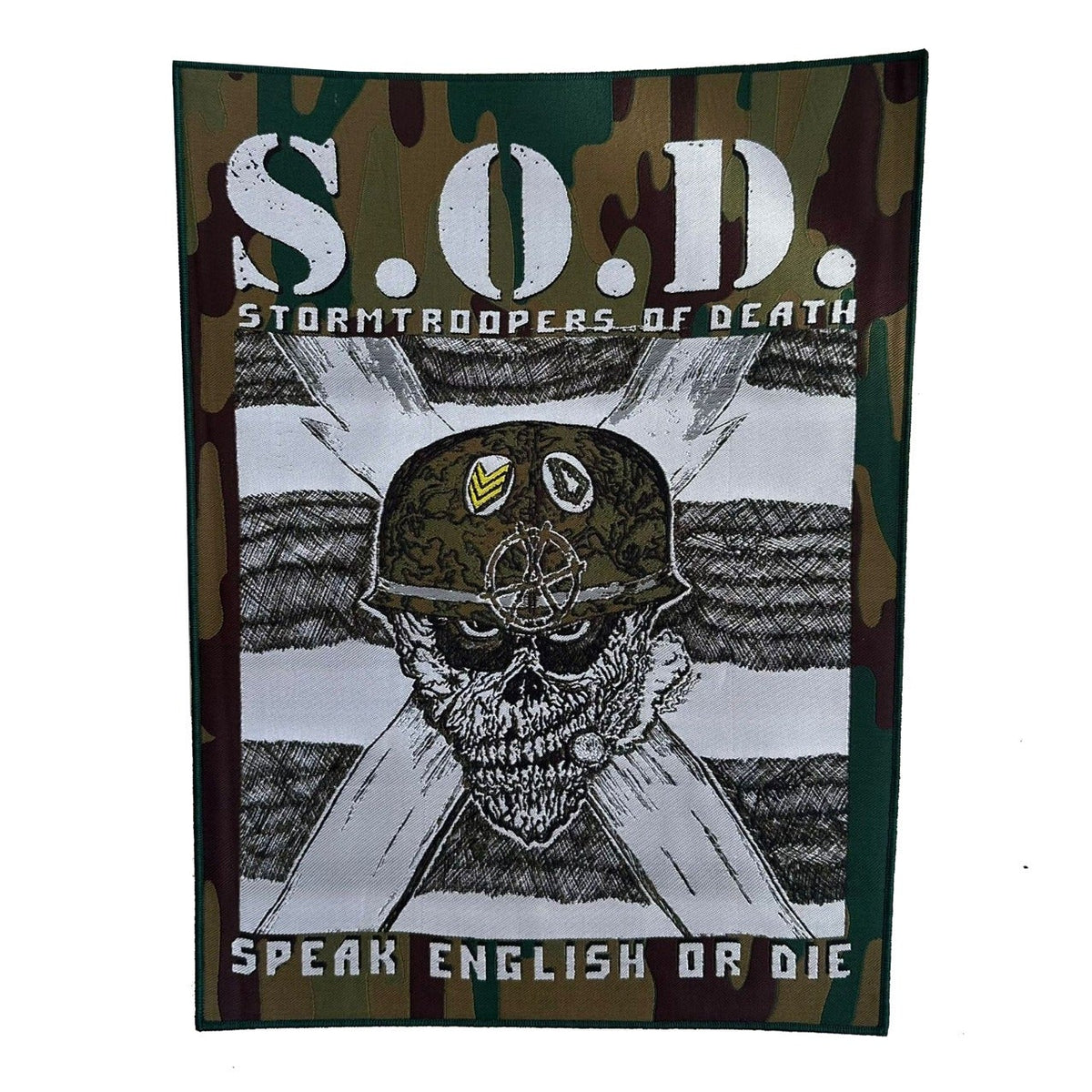 S.O.D.: Stormtroopers Of Death - Speak English Or Die - Woven Backpatch