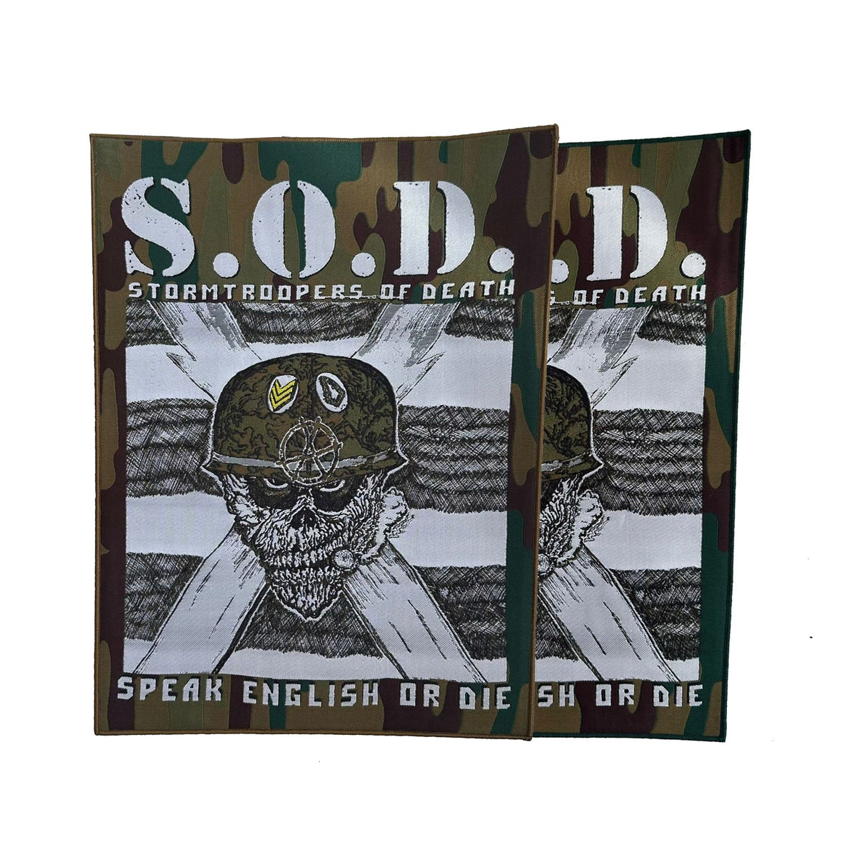 S.O.D.: Stormtroopers Of Death - Speak English Or Die - Woven Backpatch