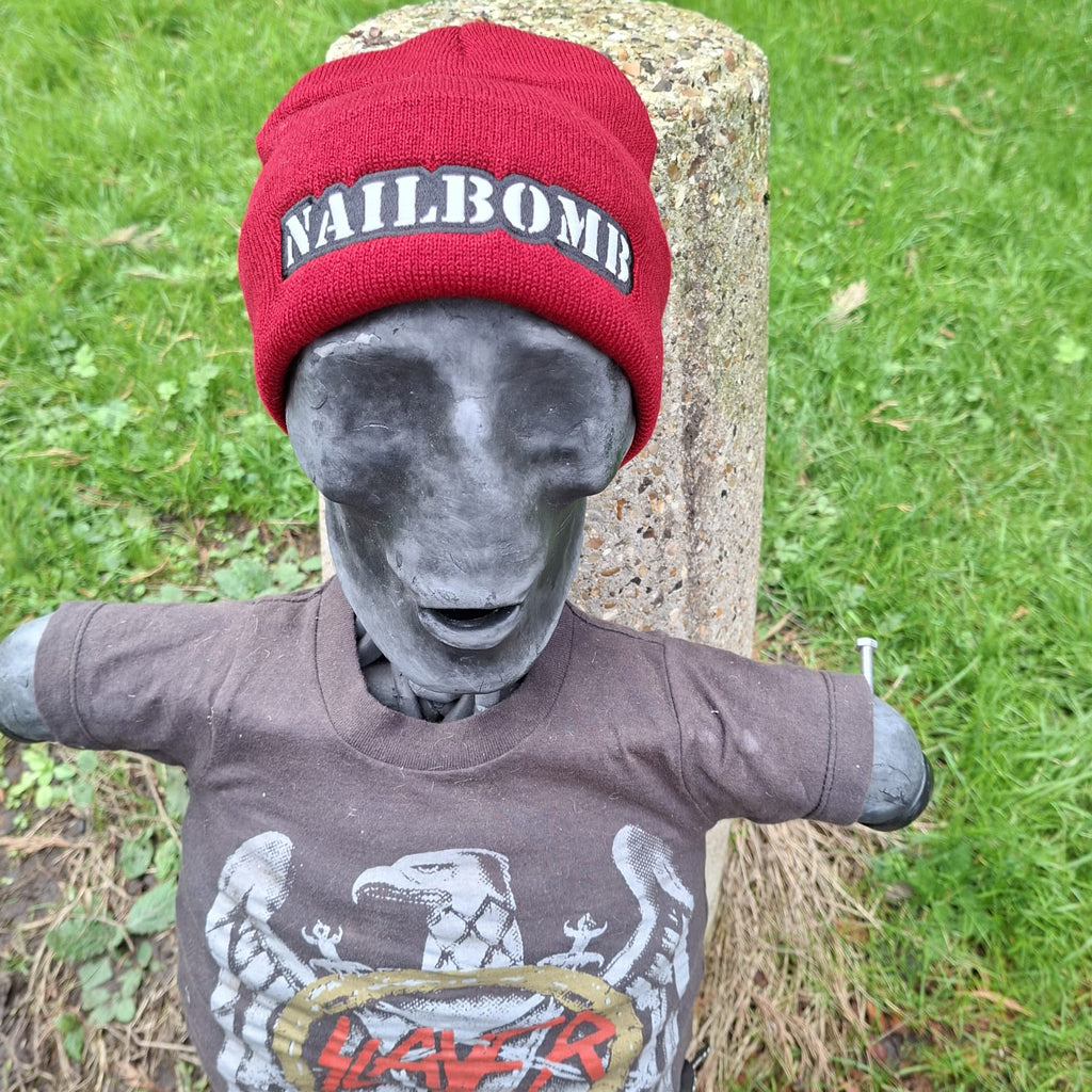 NAILBOMB - (Glow in the Dark) Logo (Blood Red) Beanie
