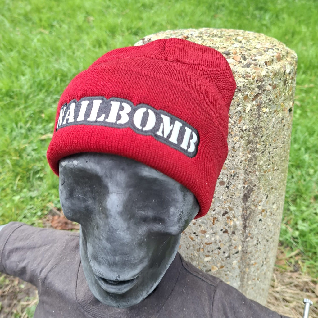 NAILBOMB - (Glow in the Dark) Logo (Blood Red) Beanie