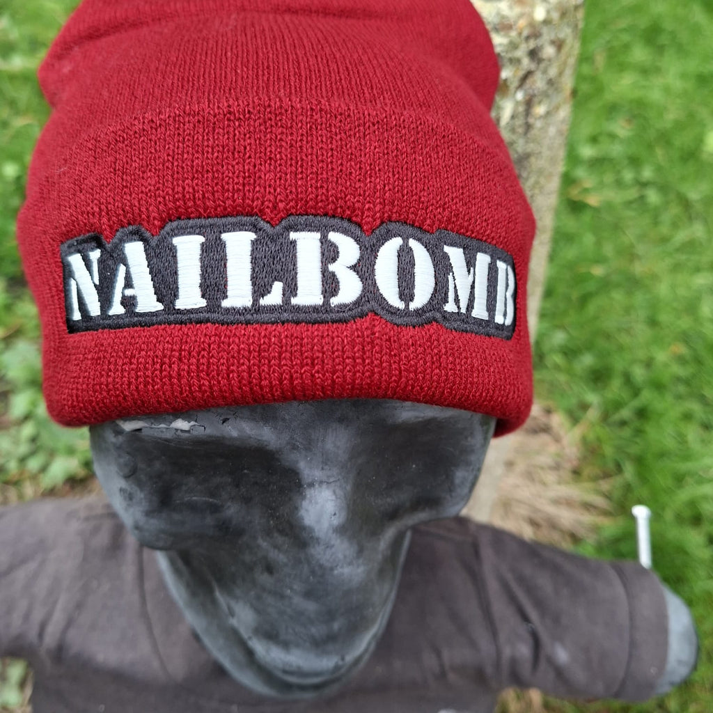 NAILBOMB - (Glow in the Dark) Logo (Blood Red) Beanie