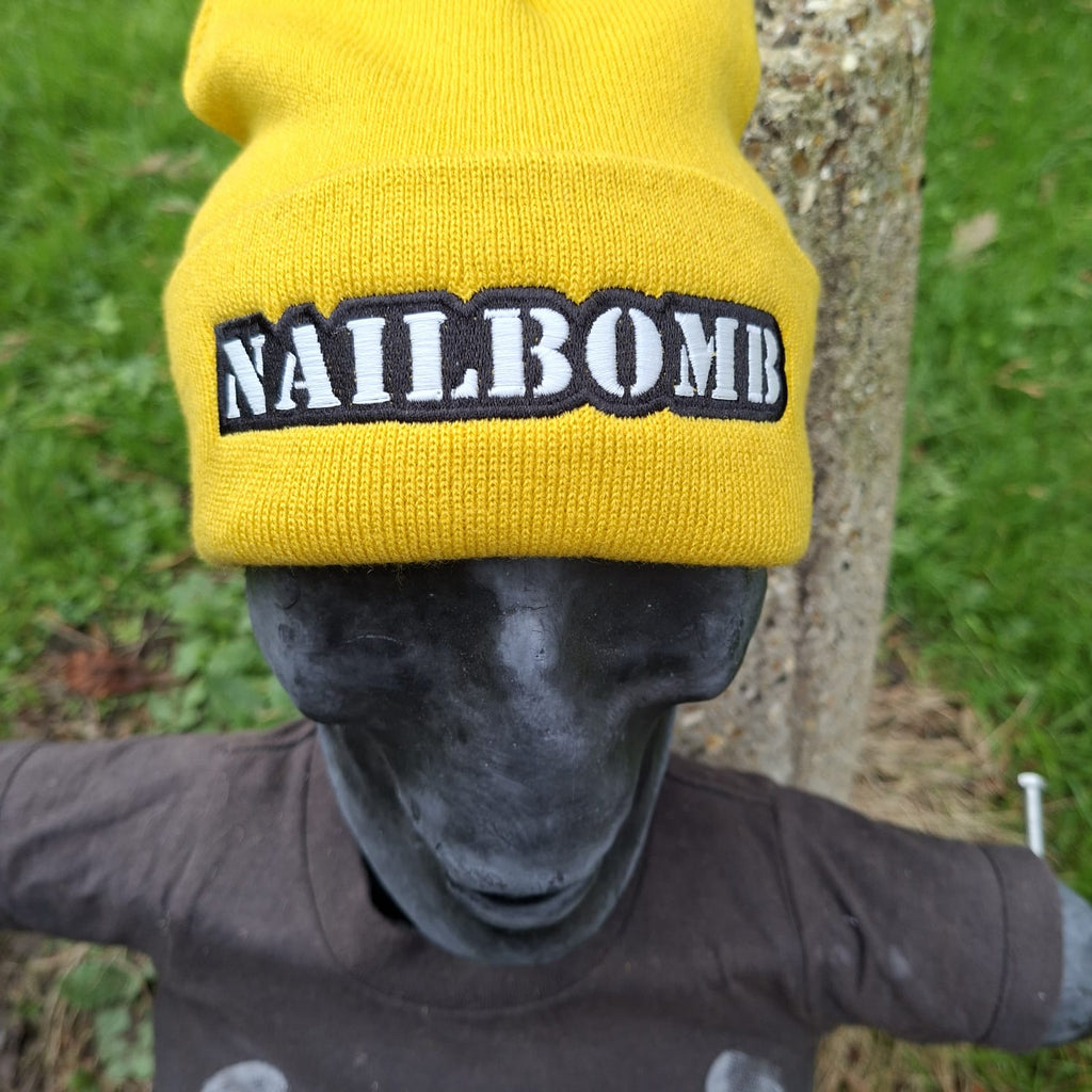 NAILBOMB - (Glow in the Dark) Logo (Mustard Yellow) Beanie