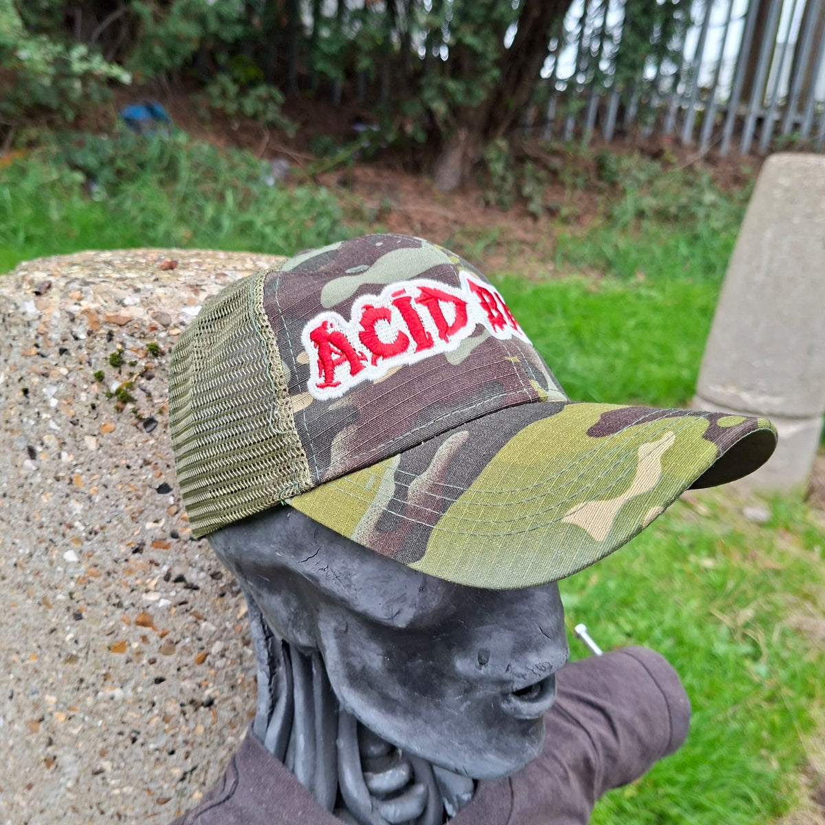 ACID BATH - (Glow in the Dark) Logo CAMO TRUCKER CAP