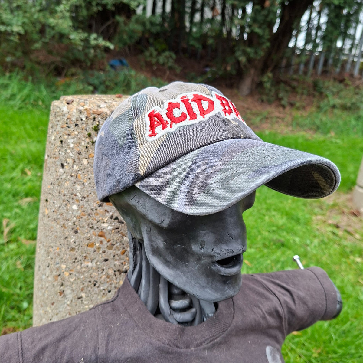 ACID BATH - (Glow in the Dark) Logo - GREEN CAMO DAD CAP