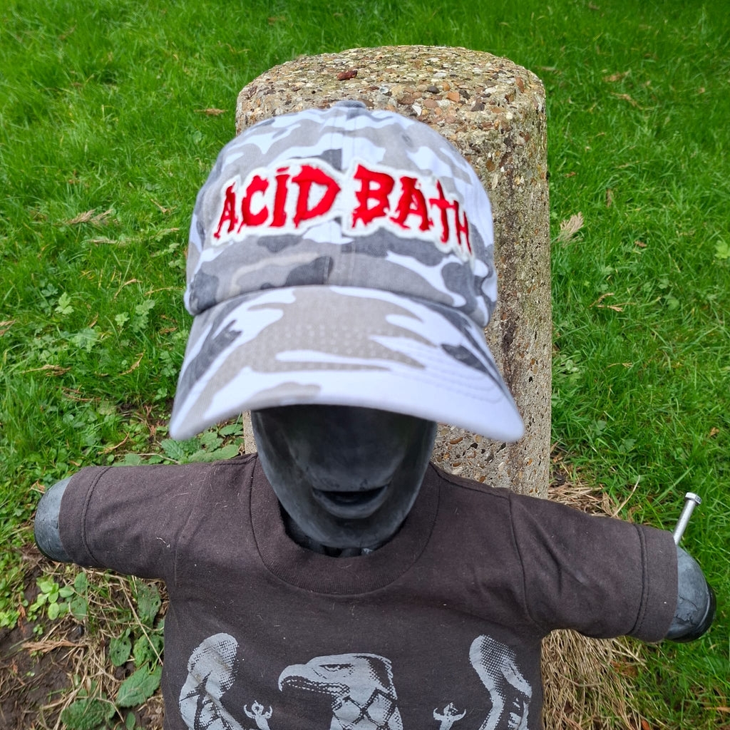 ACID BATH - (Glow in the Dark) Logo - B&W CAMO DAD CAP