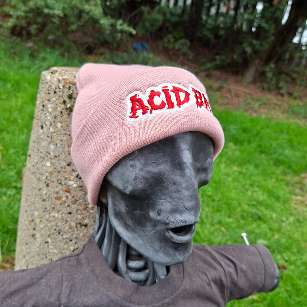 ACID BATH - (Glow in the Dark) Logo - (Pink) Beanie