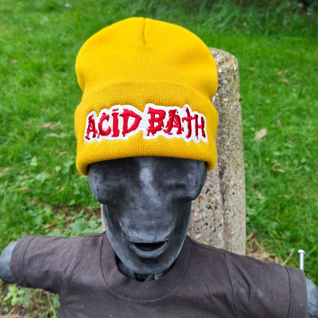 ACID BATH - (Glow in the Dark) Logo - (Mustard Yellow) Beanie