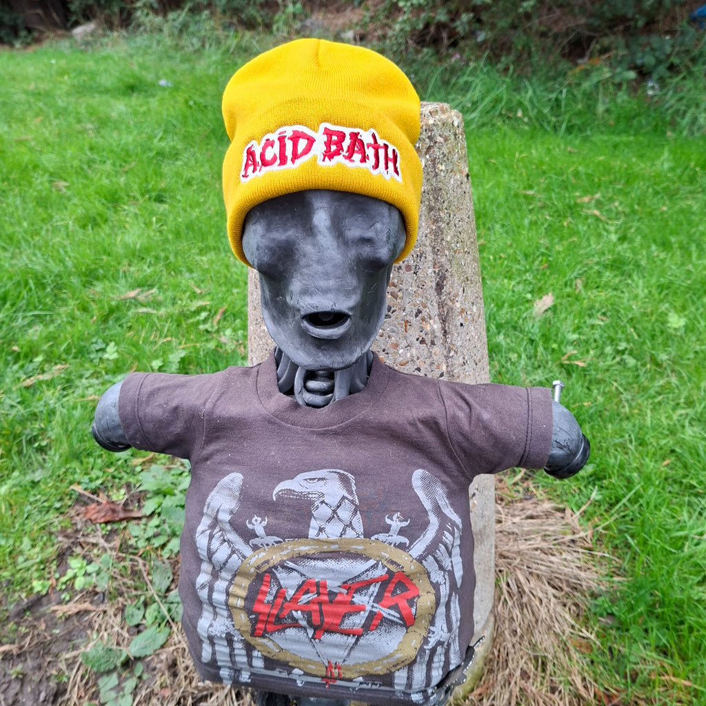ACID BATH - (Glow in the Dark) Logo - (Mustard Yellow) Beanie