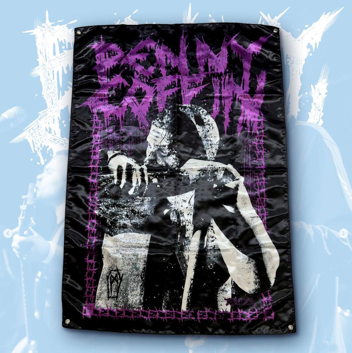 PENNY COFFIN - Sharpening the Scythe - Wall Flag / Textile Poster