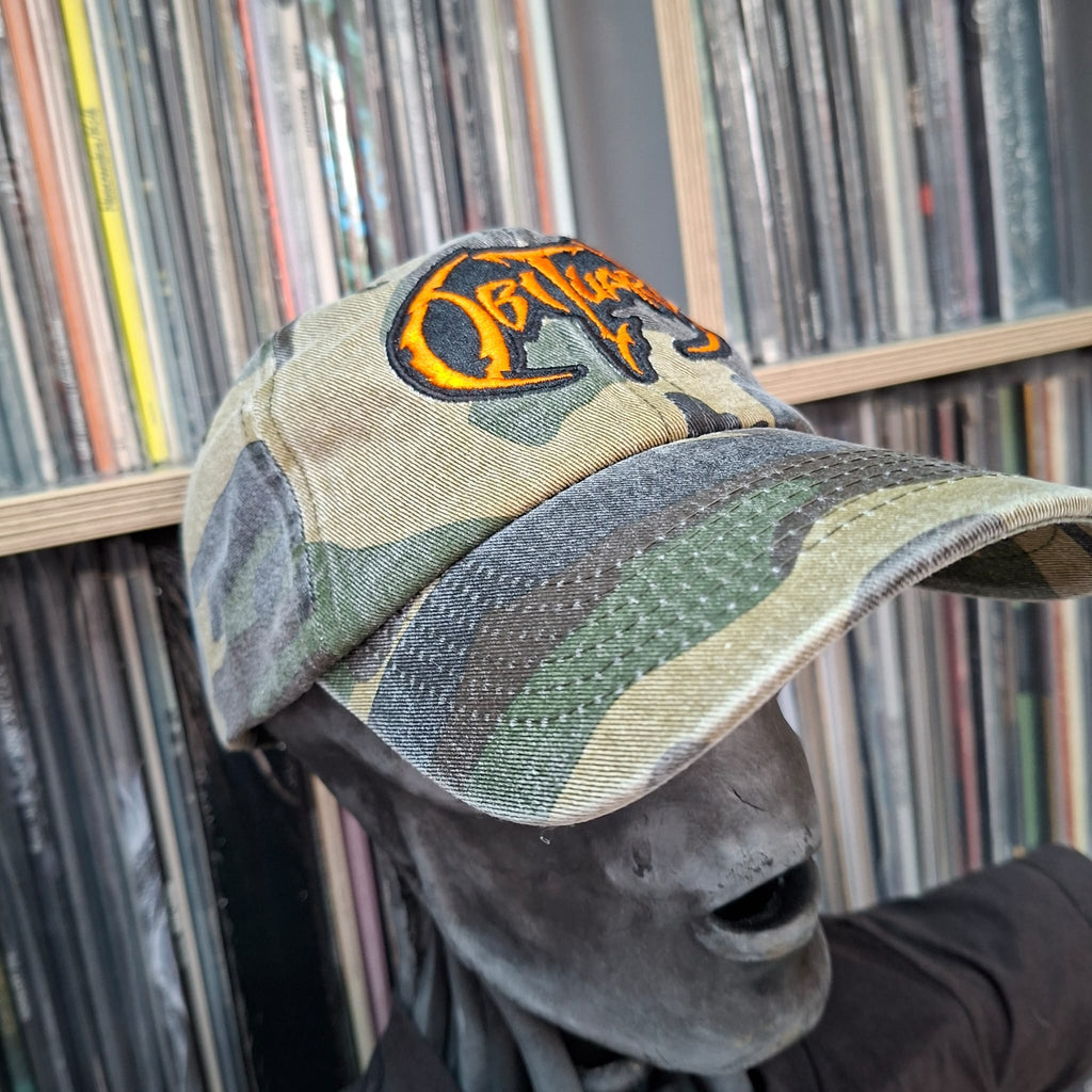 OBITUARY - (Orange) Logo - GREEN CAMO DAD CAP