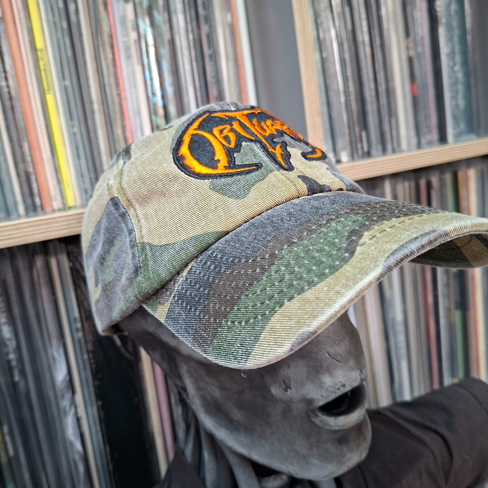 OBITUARY - (Orange) Logo - GREEN CAMO DAD CAP