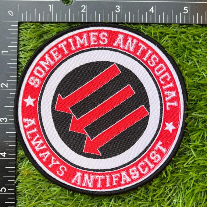 SOMETIMES ANTISOCIAL ALWAYS ANTIFASCIST - Woven Patch