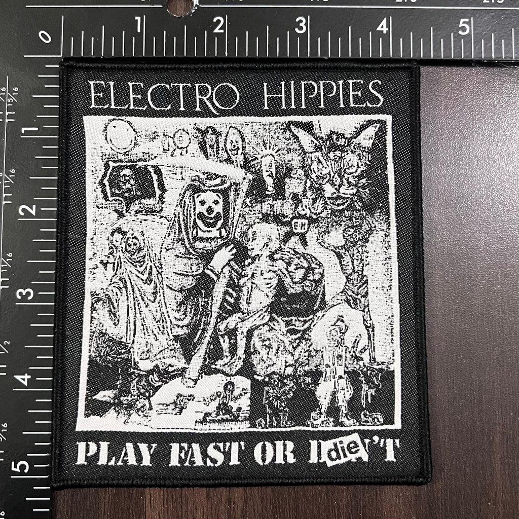 ELECTRO HIPPIES -  Play Fast or Die - Woven Patch
