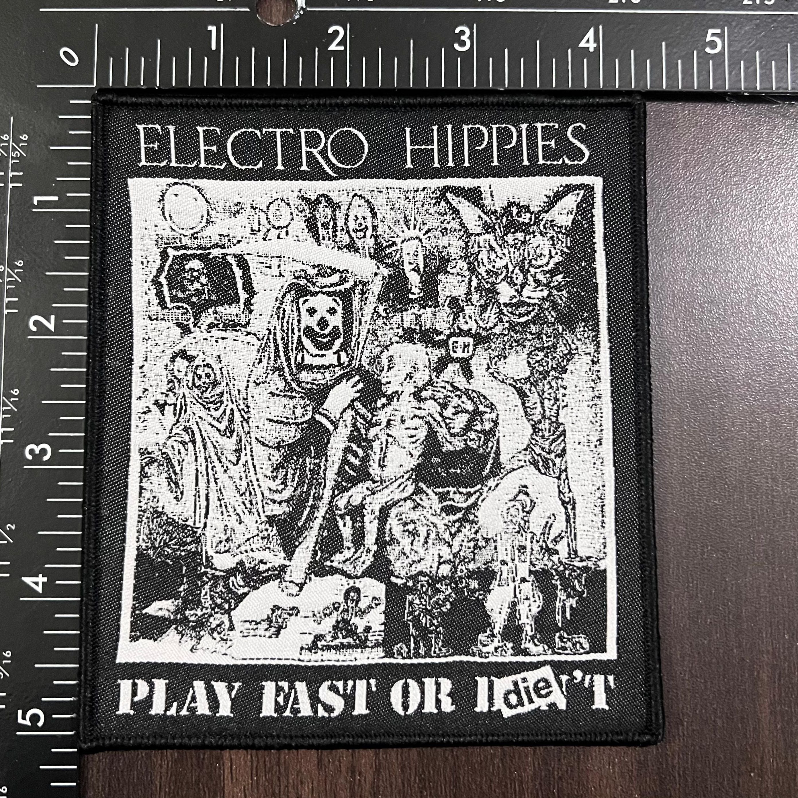 ELECTRO HIPPIES -  Play Fast or Die - Woven Patch
