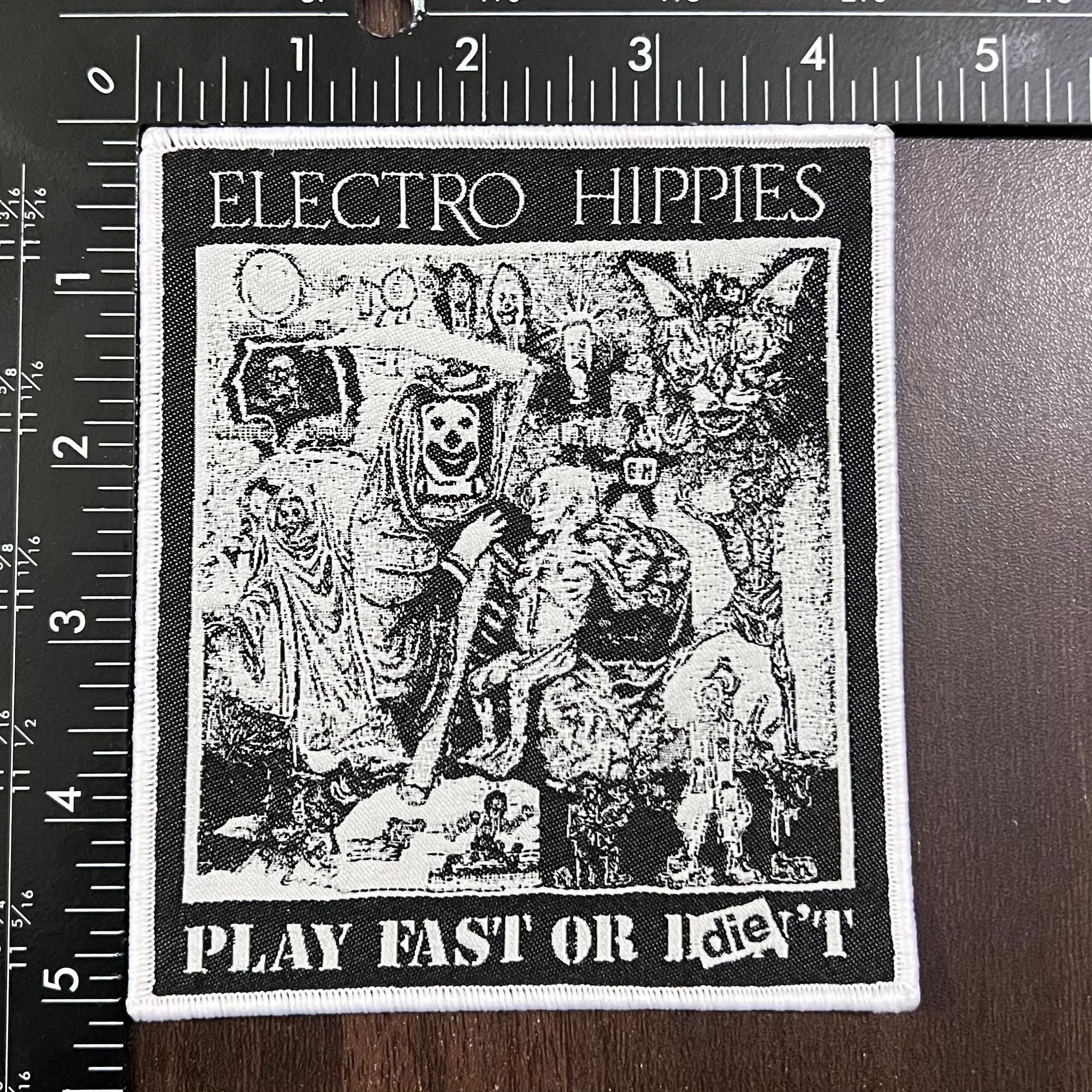 ELECTRO HIPPIES -  Play Fast or Die - Woven Patch