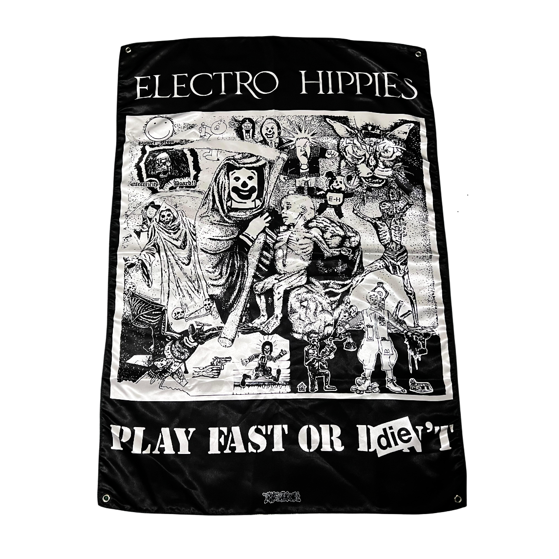 ELECTRO HIPPIES - Play Fast or Die - Wall Flag / Textile Poster