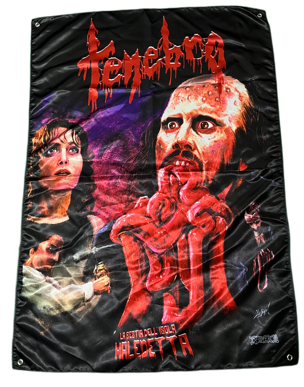 TENEBRO - La Bestia Dell'Isola Maledetta - Wall Flag / Textile Poster