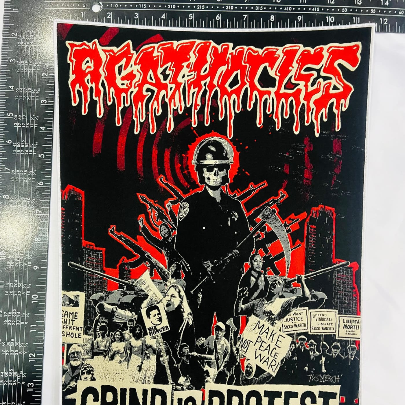 AGATHOCLES - Grind Is Protest - Woven Backpatch