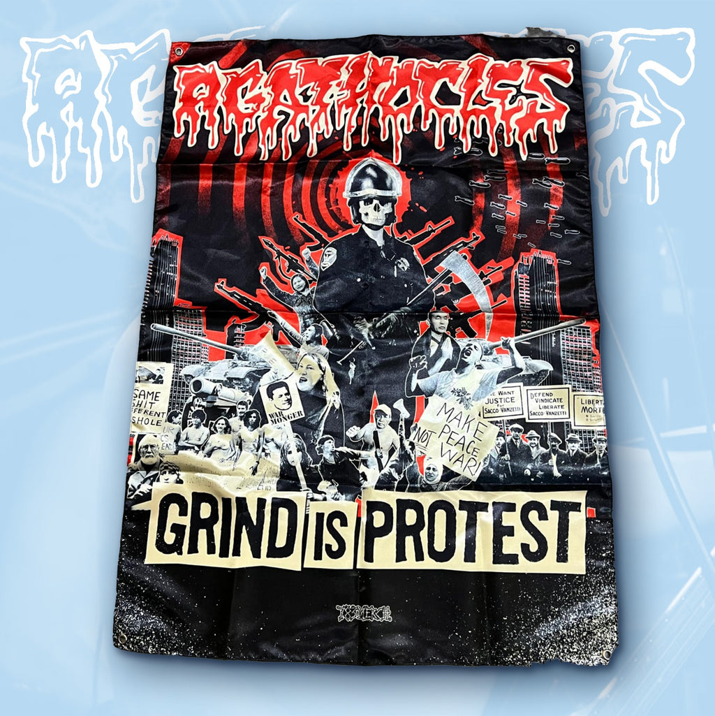 AGATHOCLES - Grind Is Protest - Wall Flag / Textile Poster