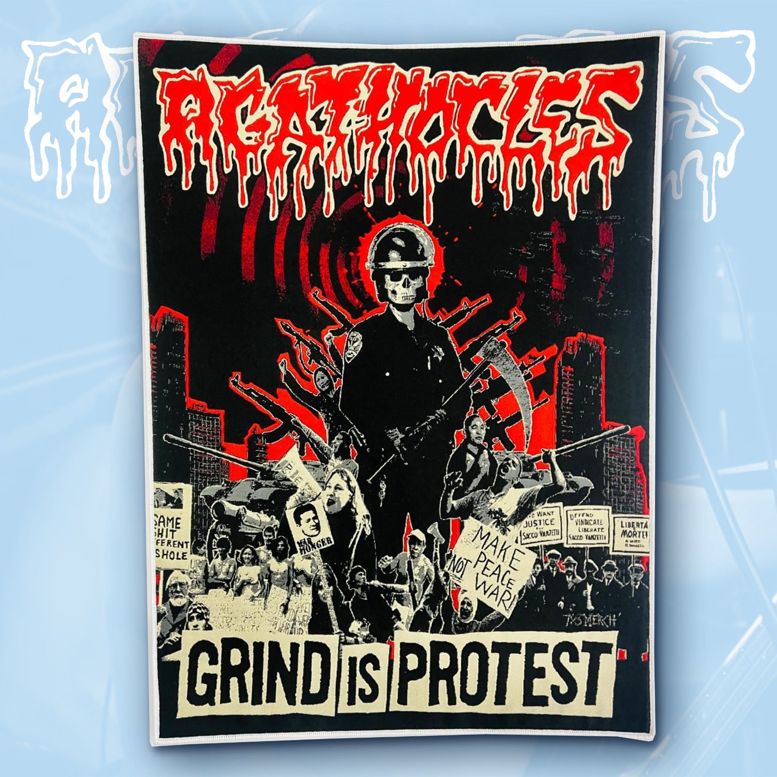 AGATHOCLES - Grind Is Protest - Woven Backpatch