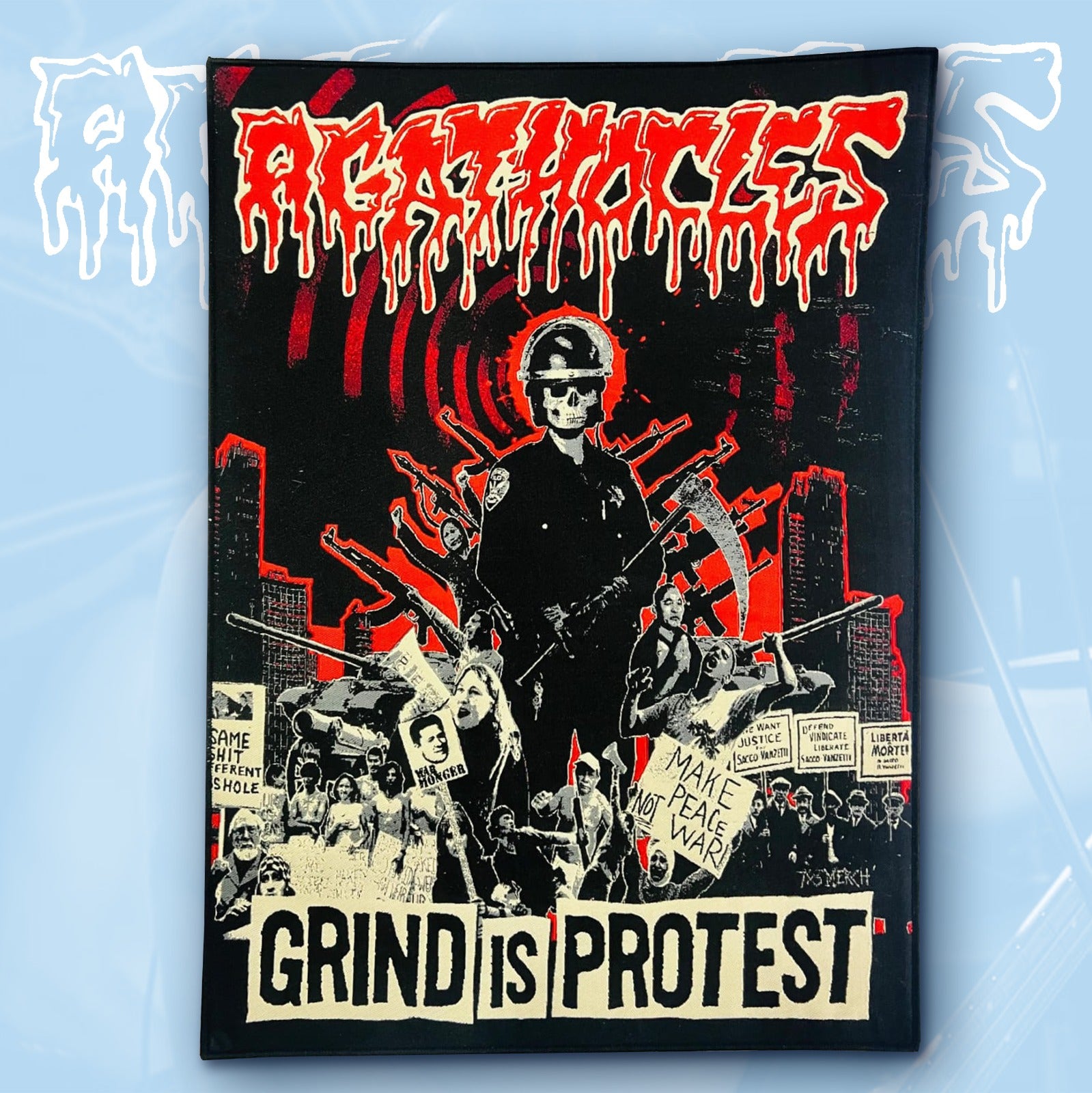 AGATHOCLES - Grind Is Protest - Woven Backpatch