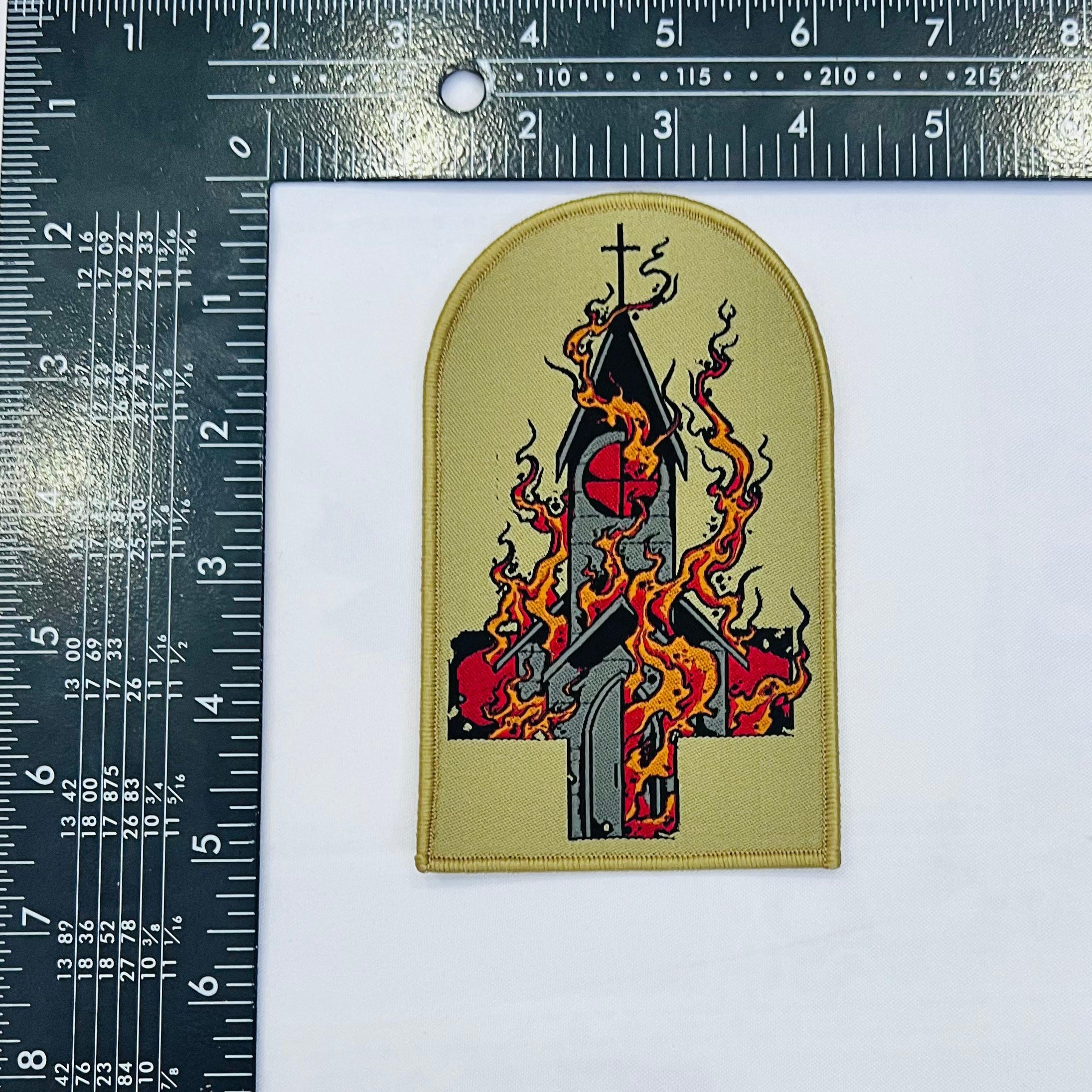BURN YOUR LOCAL CHURCH - Tomb Shaped Woven Patch