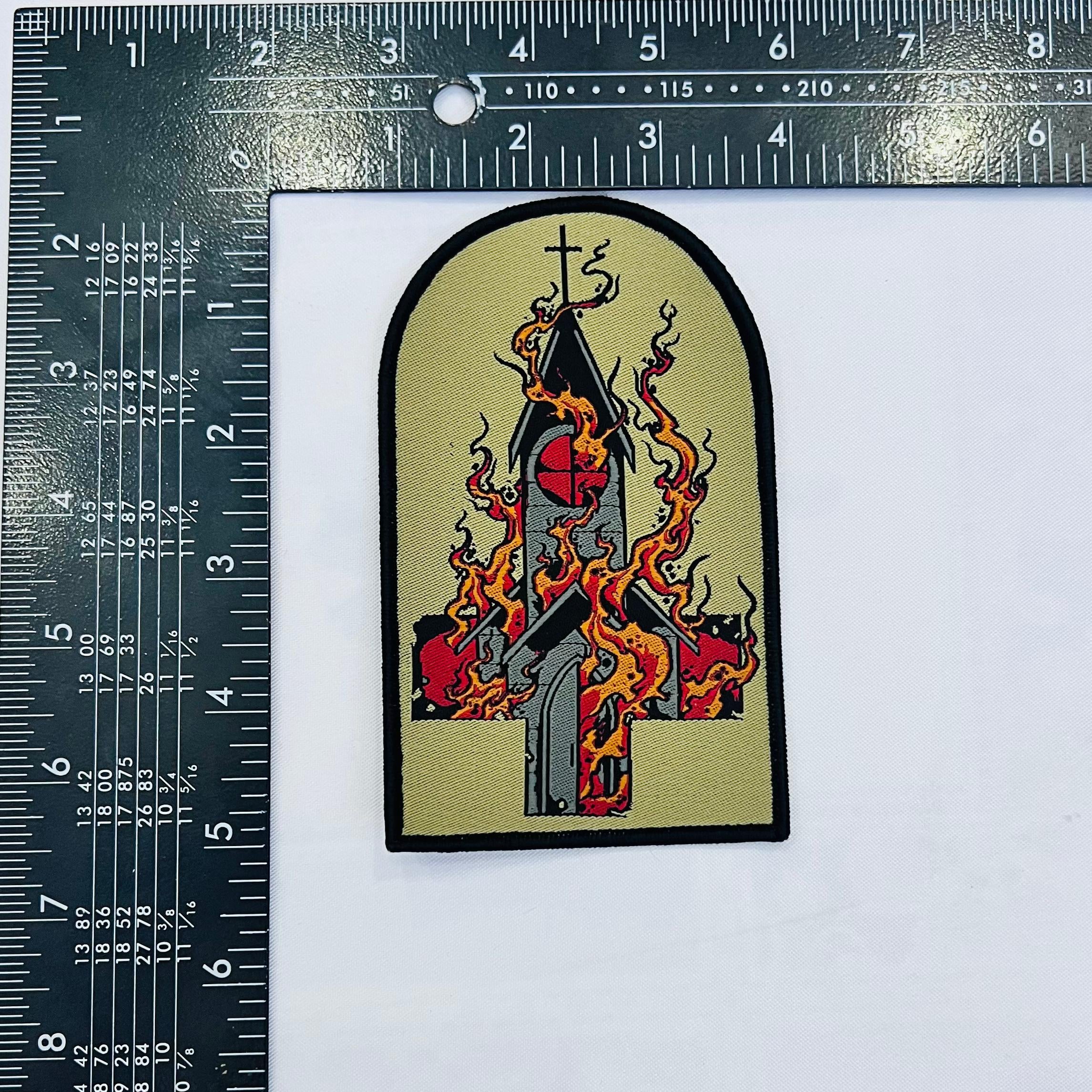 BURN YOUR LOCAL CHURCH - Tomb Shaped Woven Patch