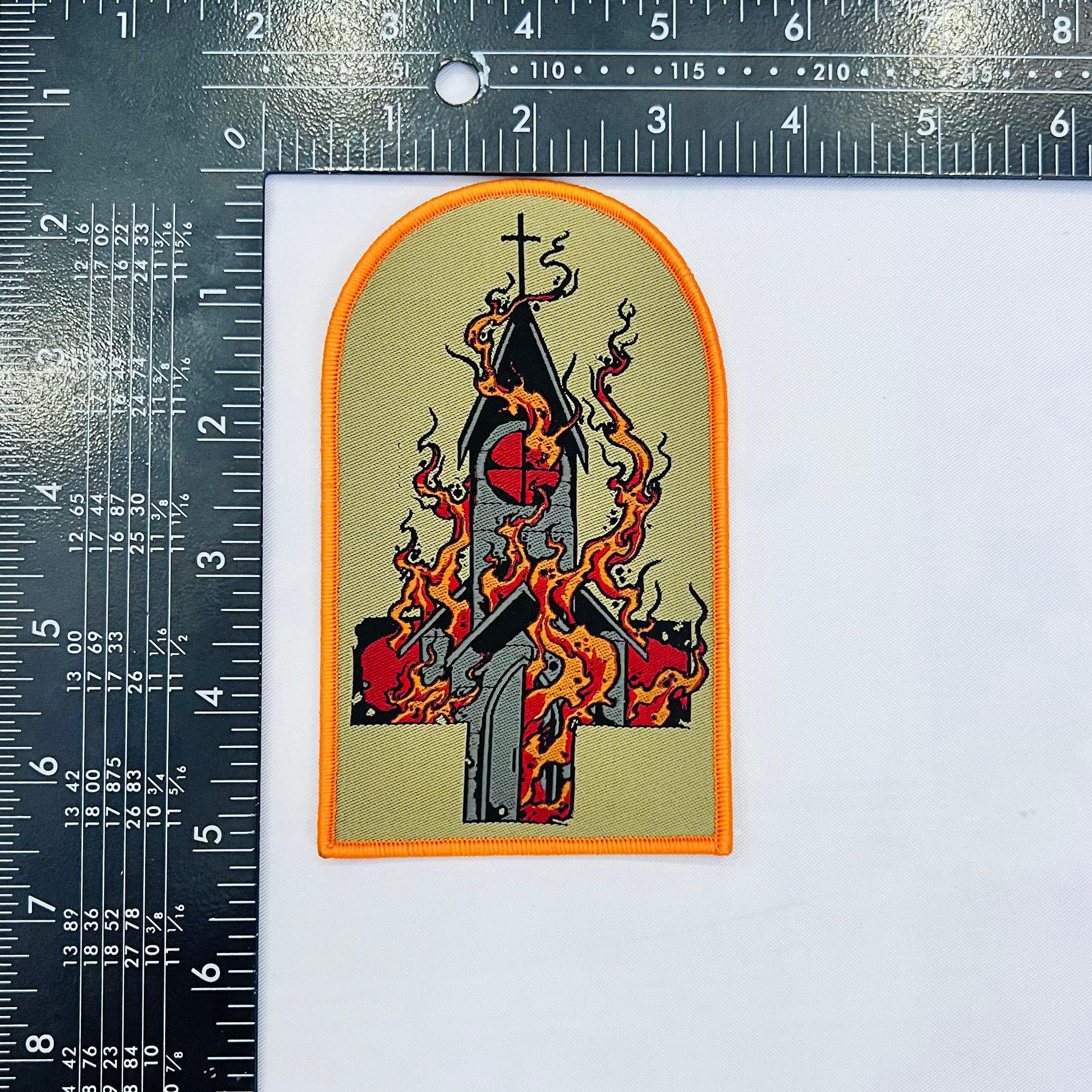 BURN YOUR LOCAL CHURCH - Tomb Shaped Woven Patch