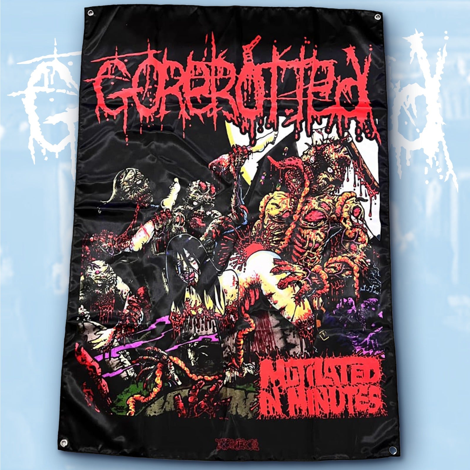 GOREROTTED - Mutilated in Minutes - Wall Flag / Textile Poster