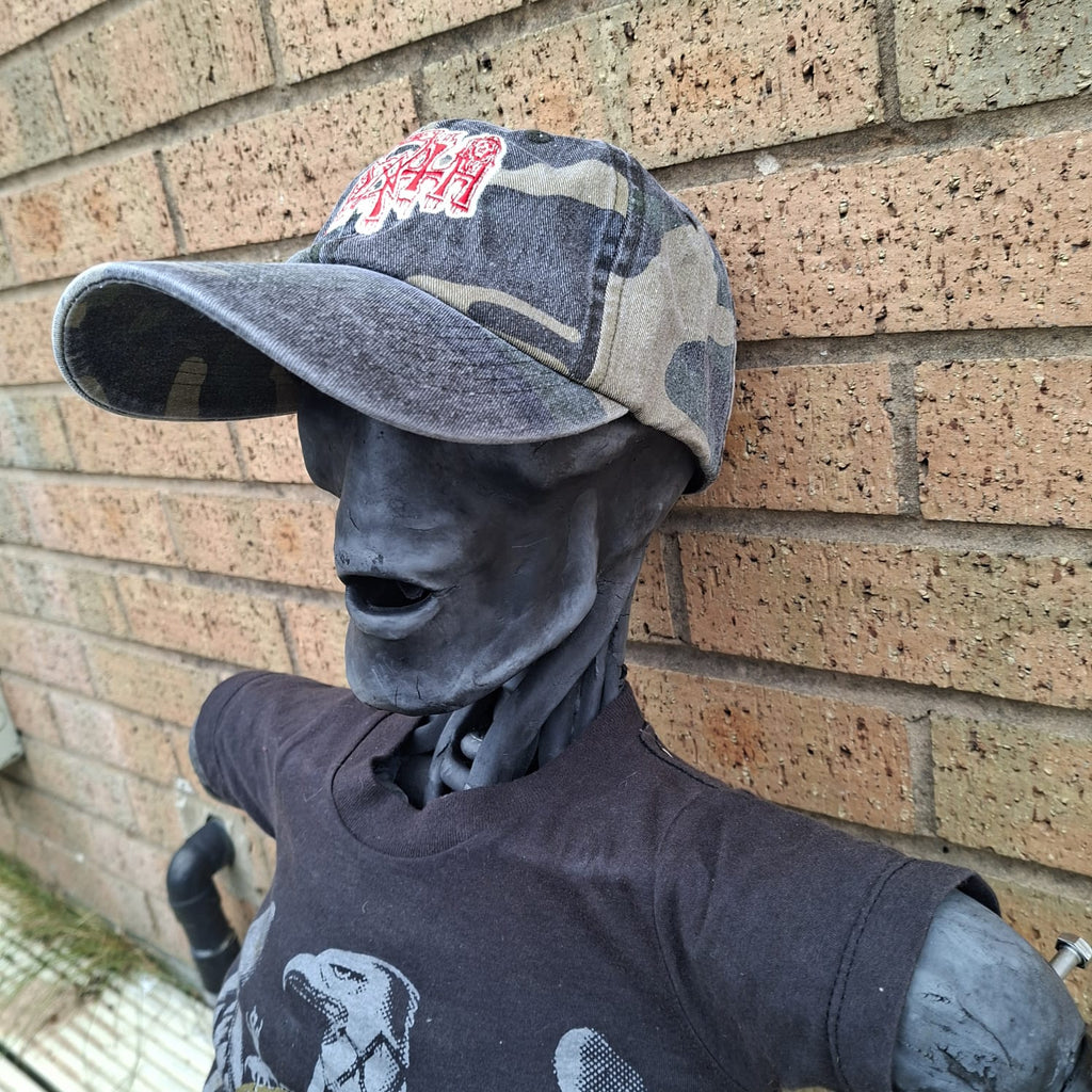 DEATH - (Glow in the Dark) Logo - GREEN CAMO DAD CAP
