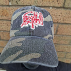 DEATH - (Glow in the Dark) Logo - GREEN CAMO DAD CAP