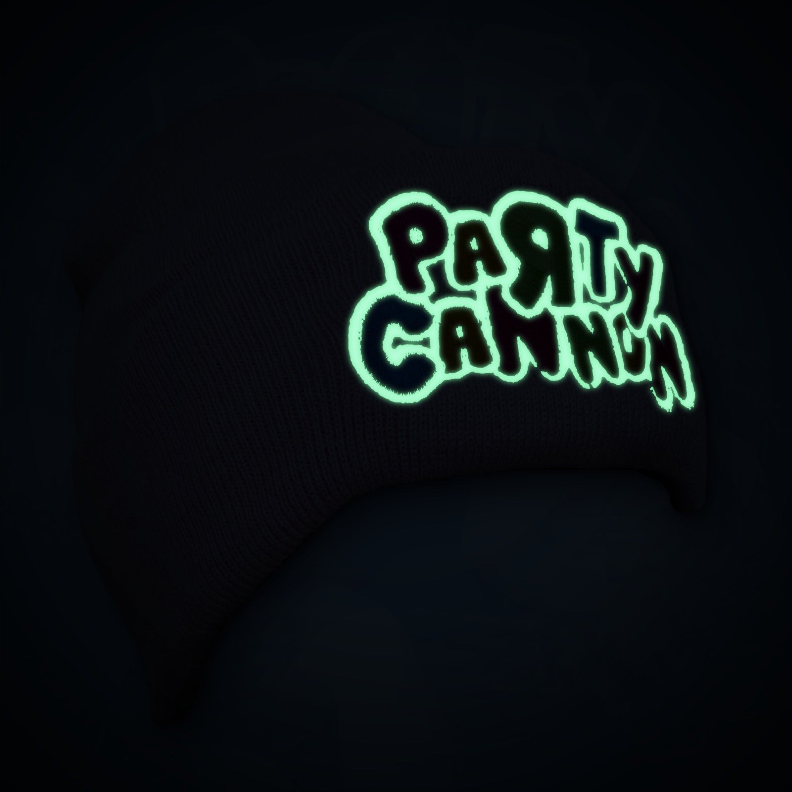 PaRtY CaNnOn - (Glow in the Dark) Logo - (Pink) Beanie