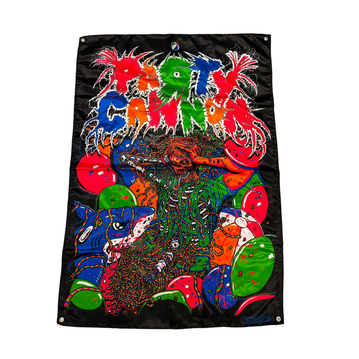 PaRtY CaNnOn - Partied In Half - Wall Flag / Textile Poster