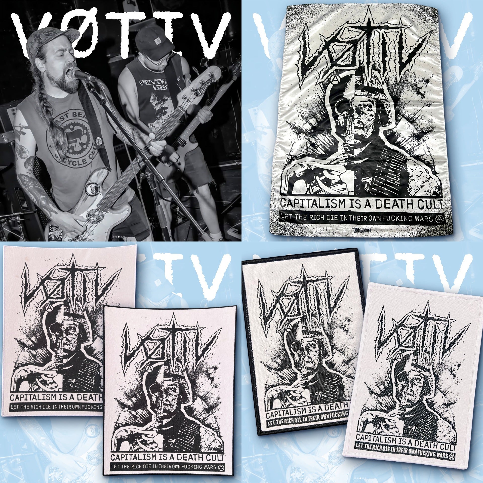 VØTIV - Official Merch Bundle - Backpatch + Patch + Wall Flag