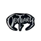 OBITUARY Logo oversized woven patch - black border