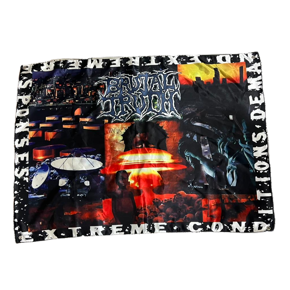 BRUTAL TRUTH - Extreme Conditions Demand Extreme Responses - Wall Flag / Textile Poster
