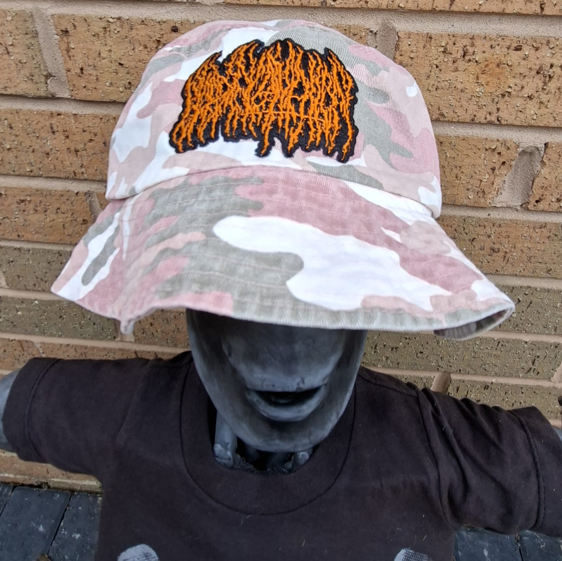 BLOOD INCANTATION - (Neon Orange) Logo - PINK CAMO BUCKET HAT