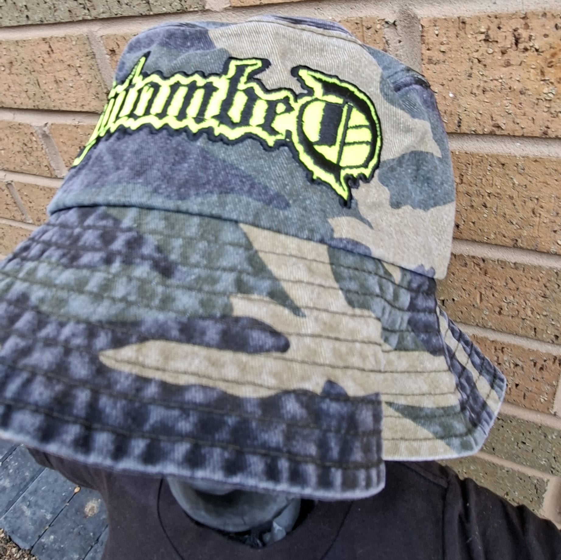 ENTOMBED - (Glow in the Dark) Logo - GREEN CAMO BUCKET HAT