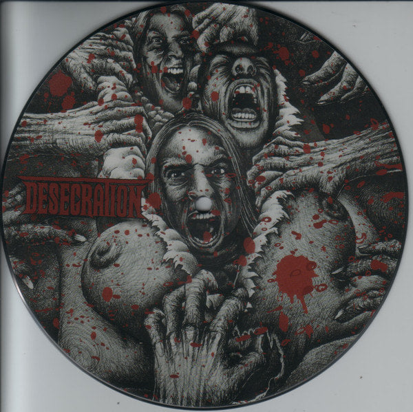 Desecration / Holocausto Canibal ‎– Intravisceral Necropsia 7" Pic Disc Split