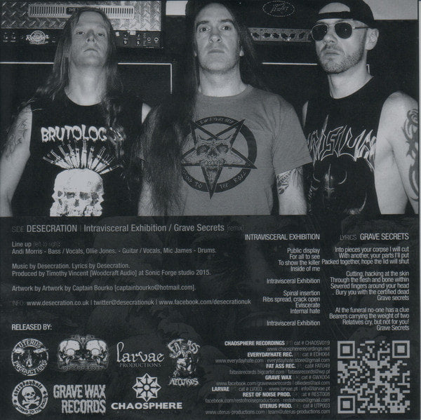 Desecration / Holocausto Canibal ‎– Intravisceral Necropsia 7" Pic Disc Split