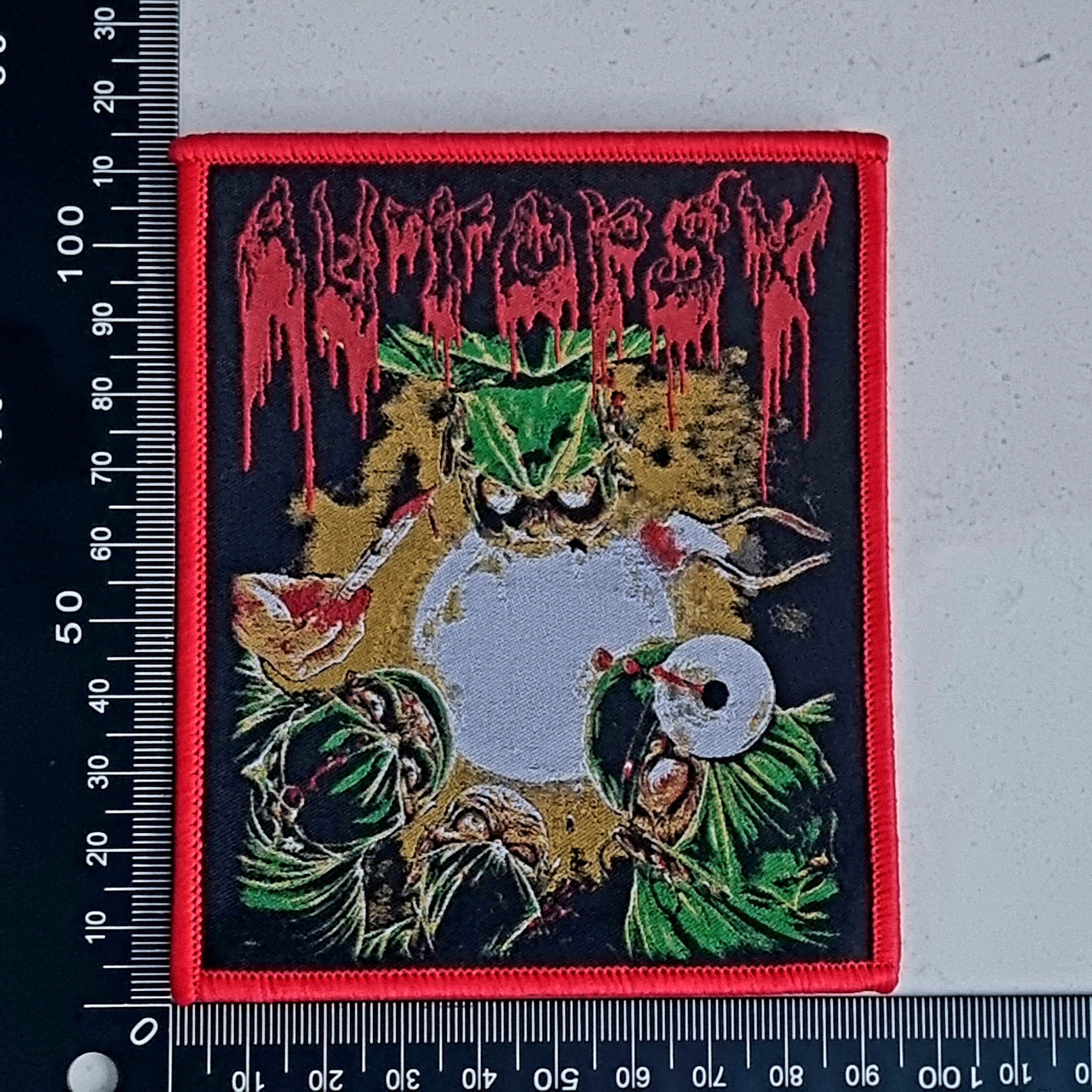 AUTOPSY - Severed Survival - (Red Border) Woven Patch