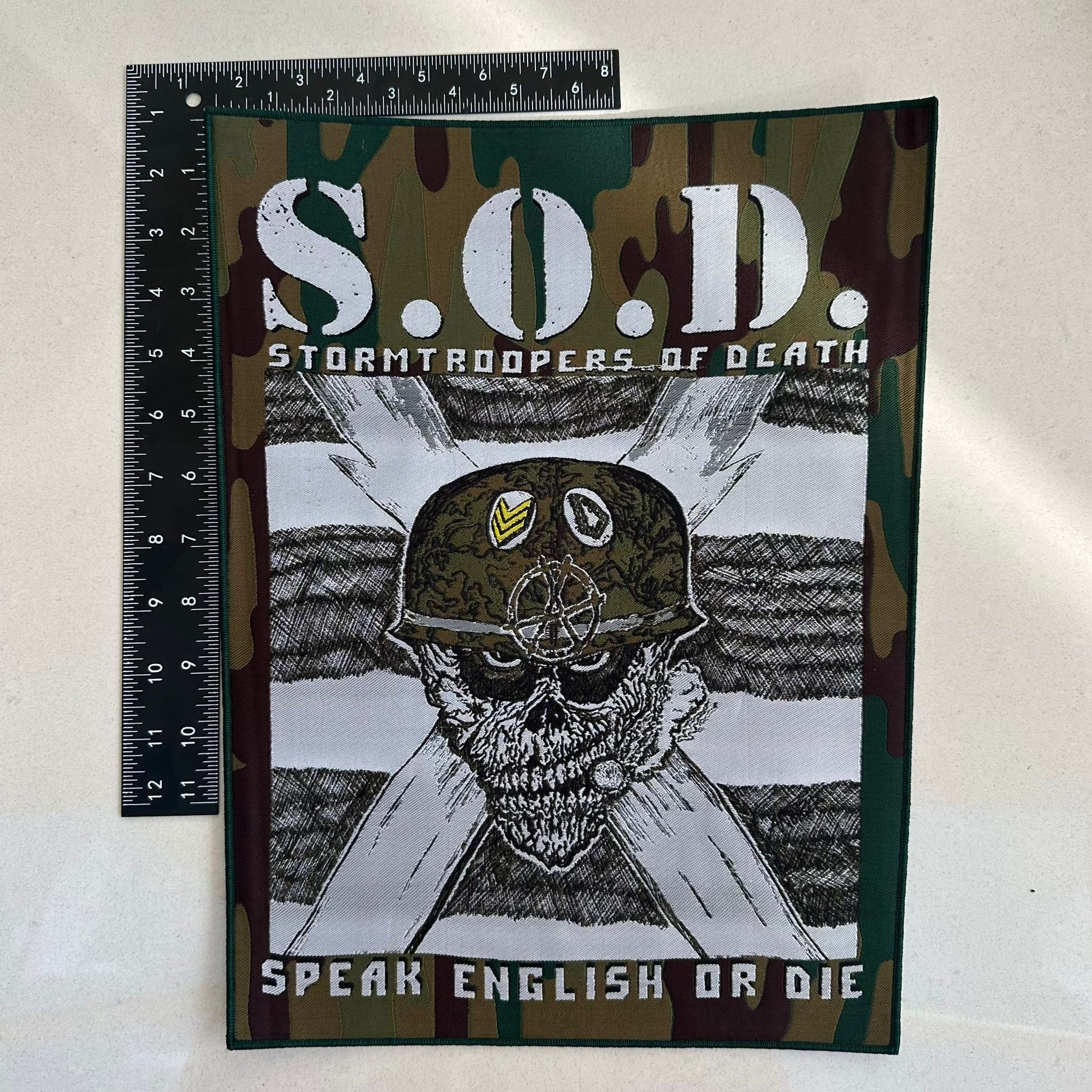 S.O.D.: Stormtroopers Of Death - Speak English Or Die - Woven Backpatch