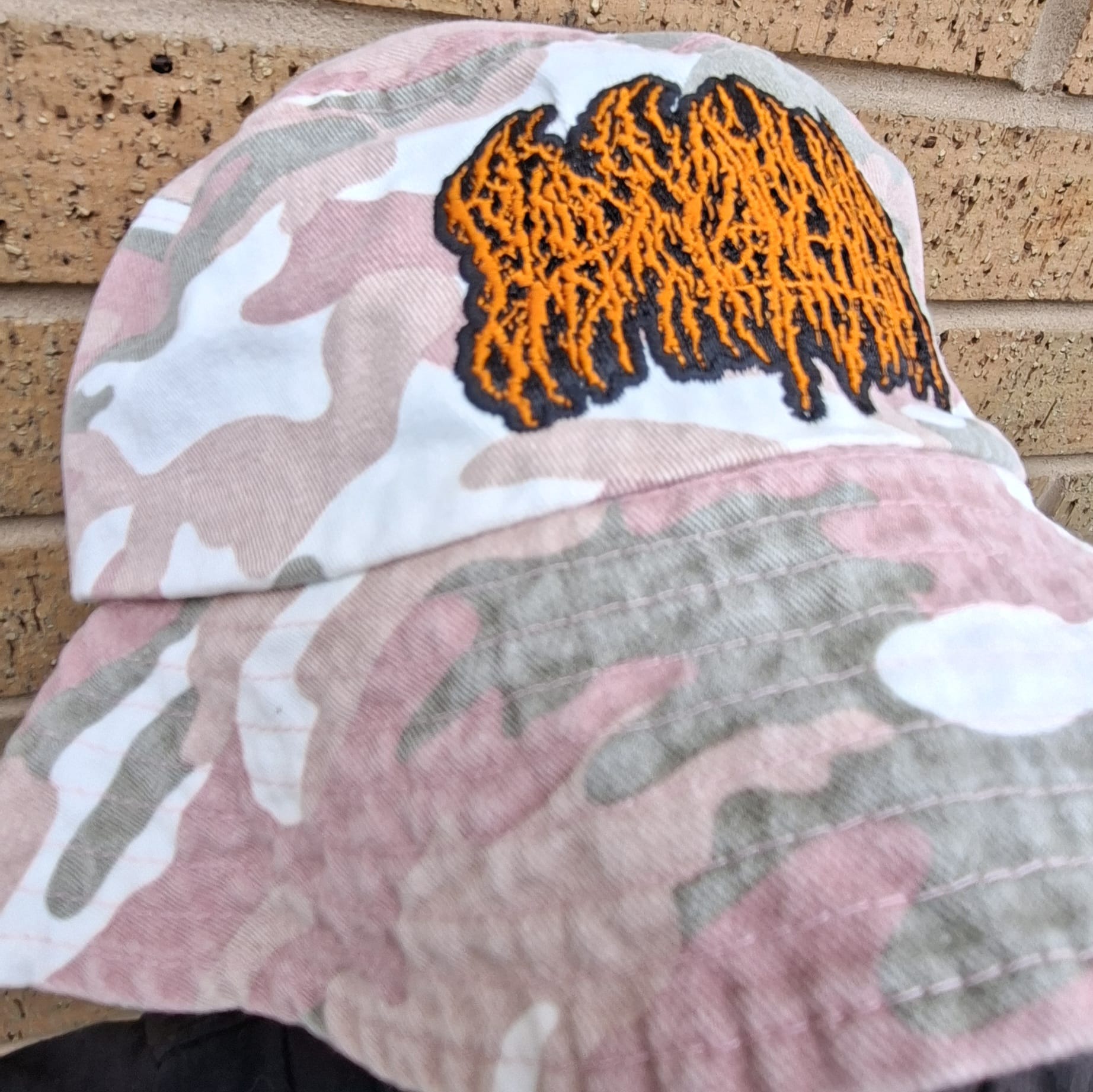 BLOOD INCANTATION - (Neon Orange) Logo - PINK CAMO BUCKET HAT