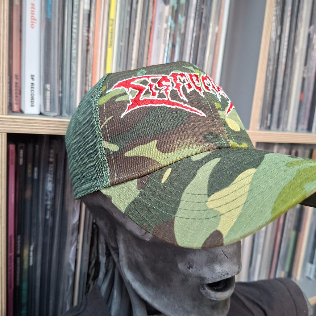 DISMEMBER - Logo - CAMO TRUCKER CAP